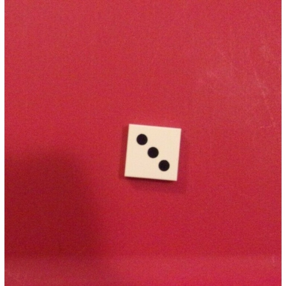 Lego Harry Potter Hogwarts Dice Tile 3 #3862 Replacement Piece Part White